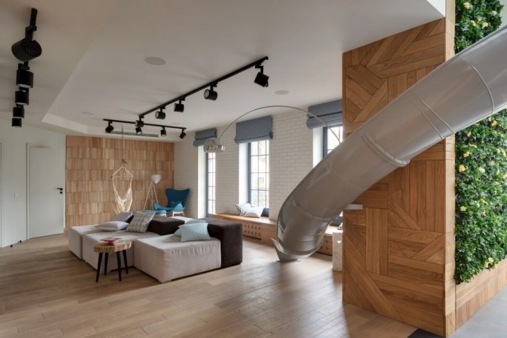 Creative Apartment with a Slide (1)