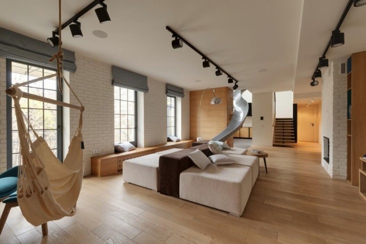Creative Apartment with a Slide by Ki Design