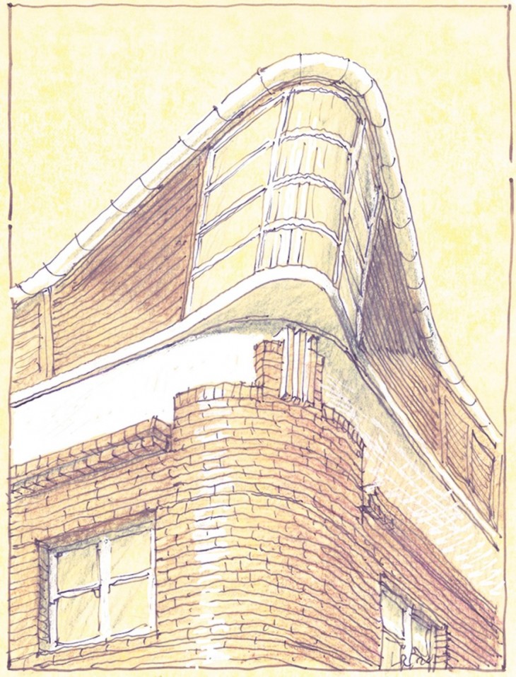 Luigi Rosselli Architects - The Bow Window Penthouse concept sketch (1)