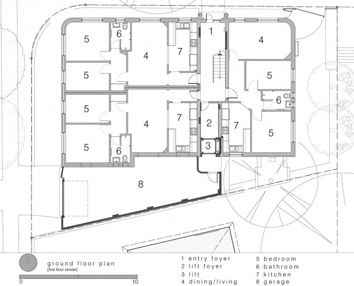 Luigi Rosselli Architects The Bow Window Penthouse ground floor plan