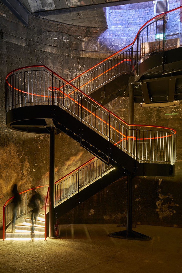 Stairs being installed in The Grand Entrance Hall, part of Isambard Kindon Brunels Thames Tunnel.