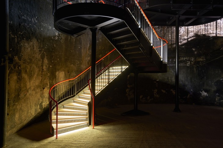 Stairs being installed in The Grand Entrance Hall, part of Isambard Kindon Brunels Thames Tunnel.
