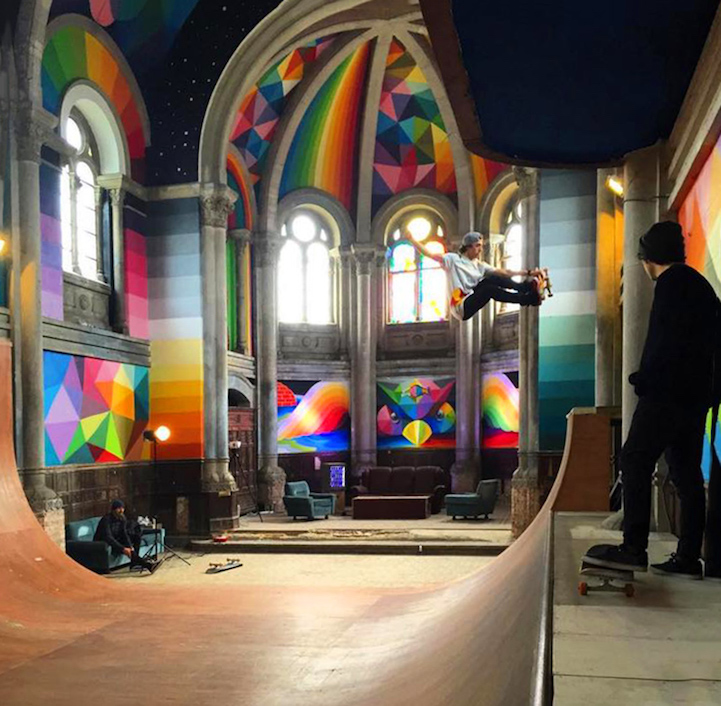 A 100-Year-Old Church Transformed Into Colorful Skate Park