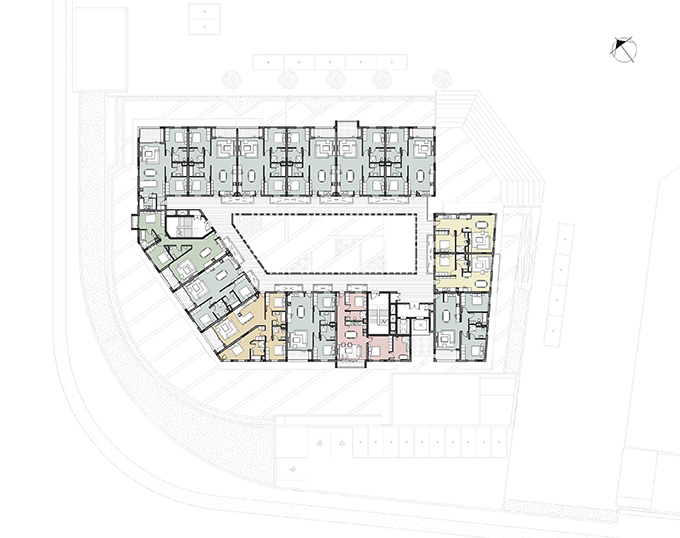 Axis - Sculpted Monolithic Apartment Block by dhk