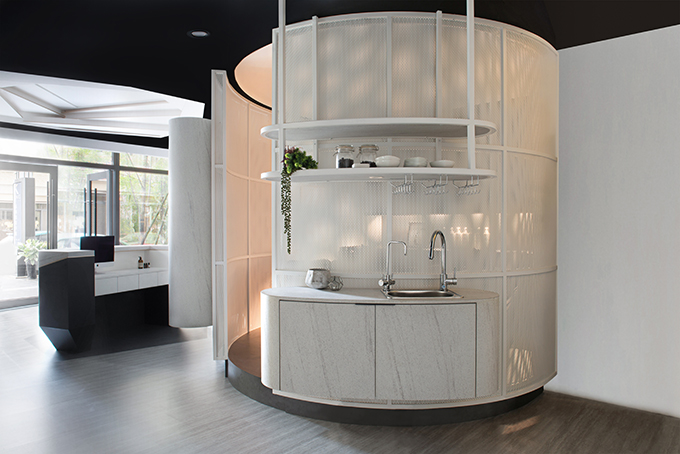 Mute White Salon by Han Yue Interior Design Co., Ltd.