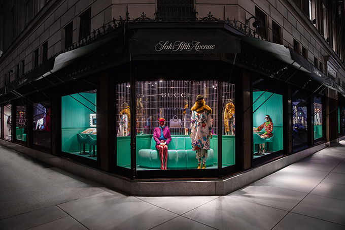 Gucci Exclusive Installations and Window Takeovers at Saks Fifth Avenue