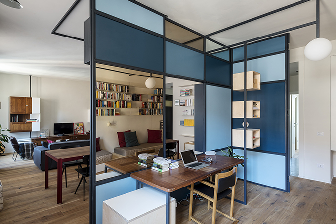 The writer’s machine Turin apartment rehabilitation by Studio Doppio