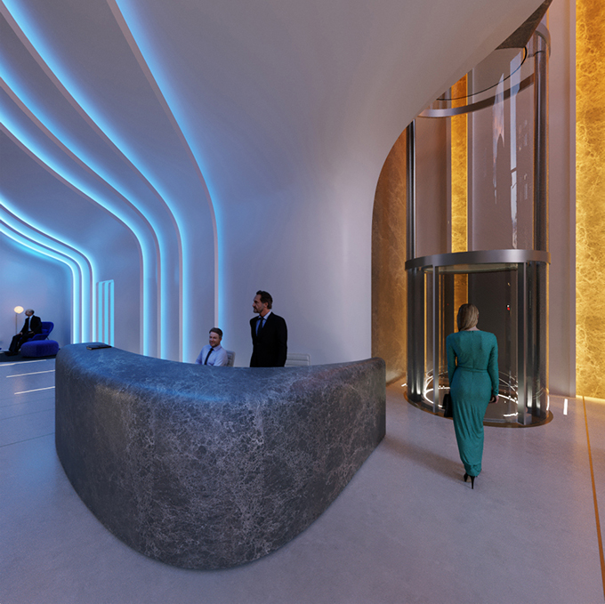 Southbank Tower Lobby by Zaha Hadid Architects