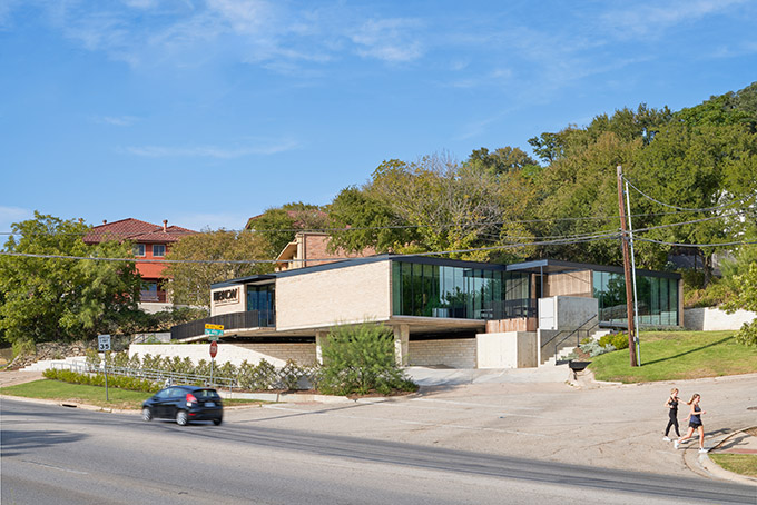 Austin's Mid-Century Cool Office Post Iconic Building Renovation by Mark Odom Studio
