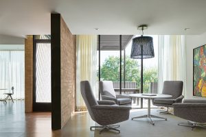 Austin's Mid-Century Cool Office Post Iconic Building Renovation by Mark Odom Studio