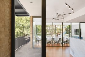 Austin's Mid-Century Cool Office Post Iconic Building Renovation by Mark Odom Studio