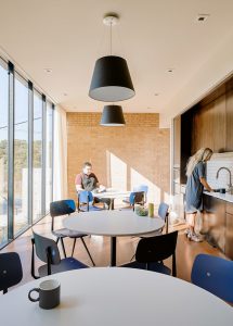 Austin's Mid-Century Cool Office Post Iconic Building Renovation by Mark Odom Studio