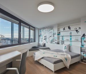 Minimalist Apartment with Panoramic View by Barbora Léblová