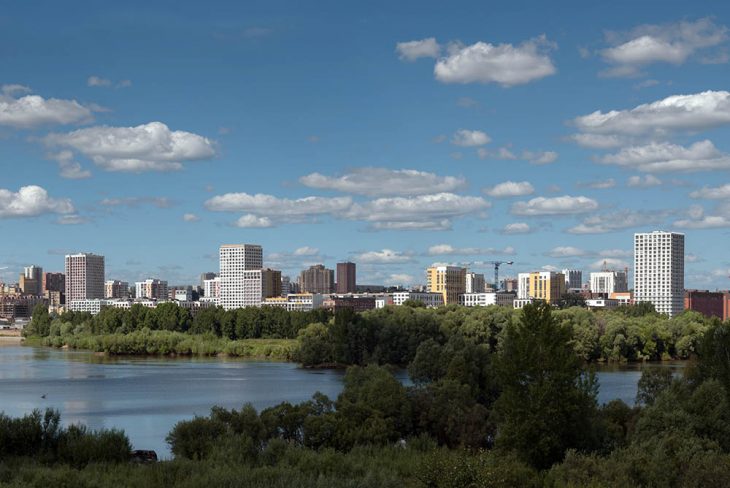 Three towers in Novosibirsk by DROM & JEMS & Brusnika Design