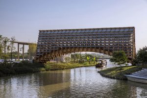 Timber Bridge in Gulou Waterfront by LUO studio