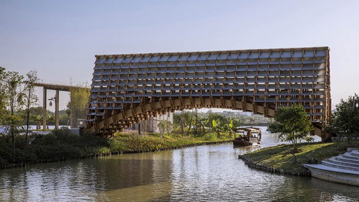 Timber Bridge in Gulou Waterfront by LUO studio