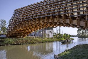 Timber Bridge in Gulou Waterfront by LUO studio