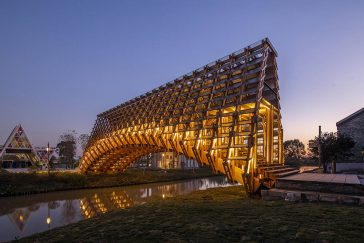Timber Bridge in Gulou Waterfront by LUO studio