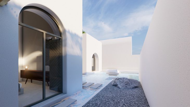 Arched Residencies on Santorini Island by iraisynn attinom