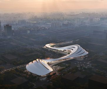 Jinghe New City Culture & Art Centre designed by Zaha Hadid Architects