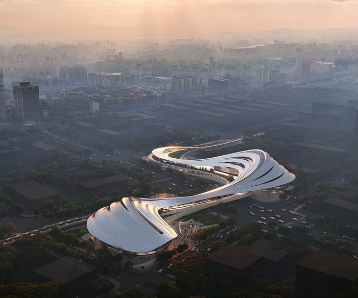 Jinghe New City Culture & Art Centre designed by Zaha Hadid Architects