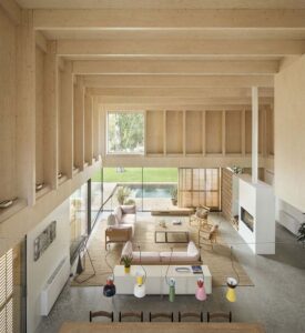 PMMT Arquitectura has recently completed work on its latest residential project in Girona, Spain - PIN8 House. Situated in the picturesque region of Baix Empordà, the design of the PIN8 HOUSE is thoughtfully crafted to harmonize with the urban fabric and heritage of its surrounding town. The design seamlessly integrates the unique qualities of the surrounding environment with the specific requirements of its occupants. This harmonious blend is evident in the careful selection of materials, the thoughtful construction system, the adaptable nature of the space, the efficient distribution, and the seamless connection between the outdoor and indoor areas. This architecturally striking standalone residence boasts a sleek rectangular floor plan and spans across two impressive levels. Its design philosophy revolves around achieving optimal permeability by incorporating expansive openings, double-height spaces, and thoughtfully designed landscaped patios. The ground floor features carefully positioned openings that seamlessly connect to the surrounding garden. Additionally, the incorporation of double-height spaces allows for captivating views of the sky and exterior, offering a range of perspectives and elevations. Additionally, the three patios located on the first floor impeccably adhere to the façade regulations, seamlessly integrating natural lighting and lush vegetation into the overall structure. The seamless integration of openings, double-heights, and patios within the design not only facilitates a strong connection to the surrounding environment from every room in the house but also enhances the overall bioclimatic performance of the structure. Thermal comfort is ensured through the strategic placement of openings that optimize solar exposure during winter and promote cross ventilation, thus preventing the accumulation of hot air during summer months. The ground floor of the house is primarily dedicated to the main functions, while the upper floor serves as a guest room with an accompanying bathroom. Additionally, it features beautifully designed landscaped patios and mezzanines that seamlessly connect to the double-height rooms. The strategic placement and thoughtful design of the stairs and mezzanines, which seamlessly connect the different levels of the house, offer a remarkable potential for future expansion. This astute architectural decision ensures that the residence can effortlessly adapt to the evolving needs of a growing family, providing unparalleled functional flexibility.