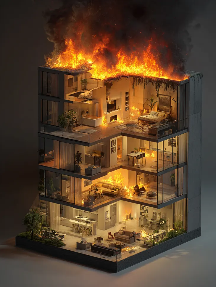 house fire escape time